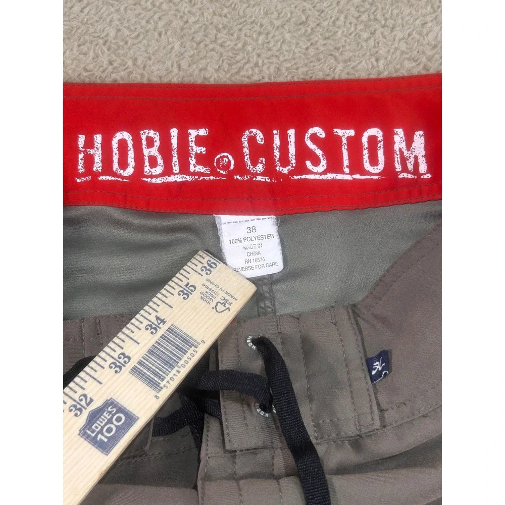 Hobie Custom Mens‎ Grey Cargo Board Shorts Size 38 Polyester Swim Trunks